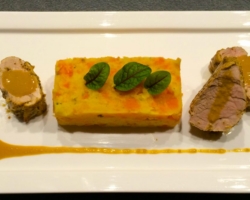 Filet mignon de porc (cuit basse température), purée de carottes